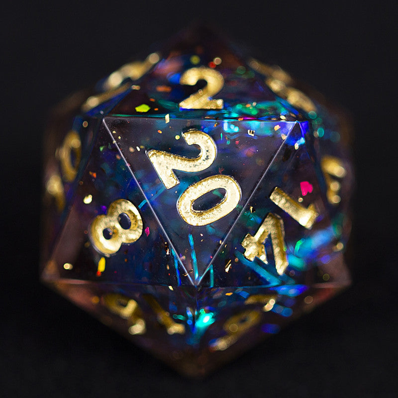 Dudley's Gallery - Shimmering Galaxy Sharp Edge Resin Dice Set