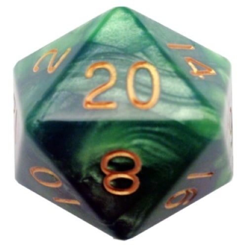 MDG: Mega Acrylic d20 - Combo Attack Green/L. Green w/ Gold Numbers