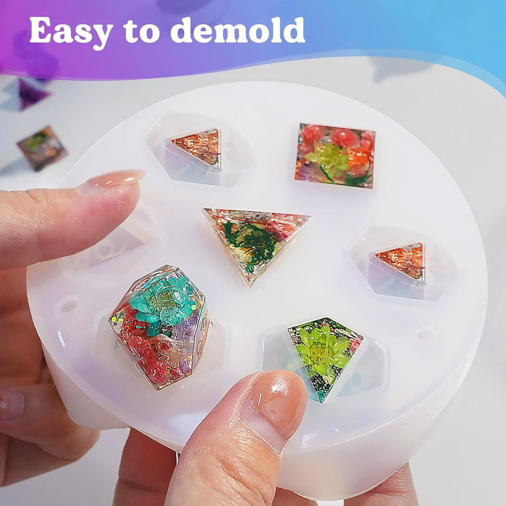 Let's Resin - 7 Piece Polyhedral Dice Set Resin Mould