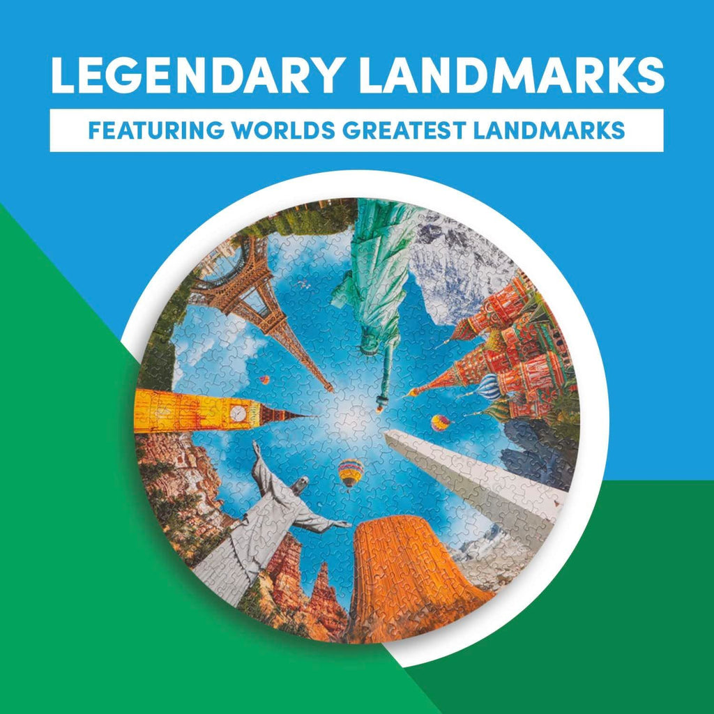 4 Fronts: Legendary Landmarks - Round Puzzle (700pc Jigsaw) Board Game