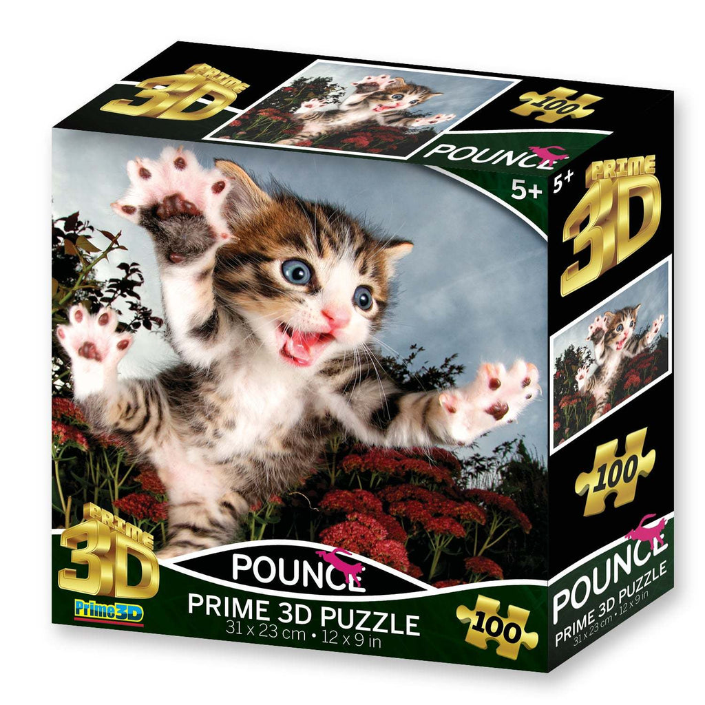 Prime 3D: Pouncing Kitten (100pc Jigsaw) Board Game