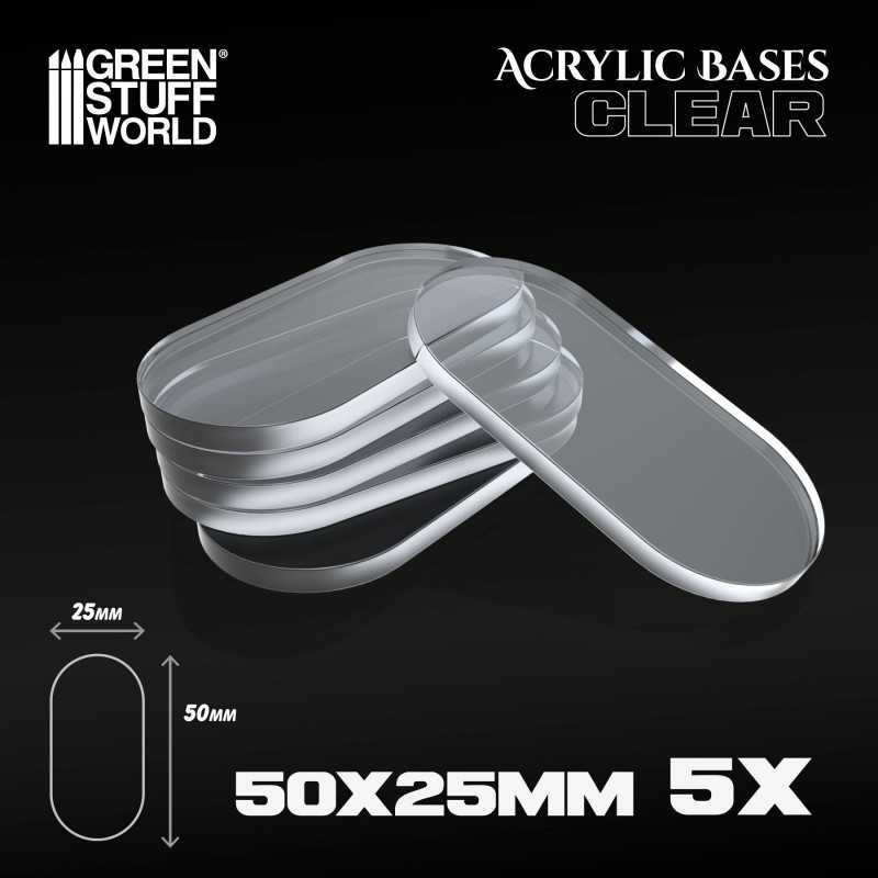 GSW: Acrylic Bases - Clear Oval Pill (5pcs, 50x25mm)