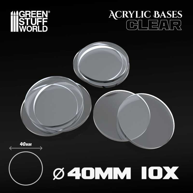 GSW: Acrylic Bases - Clear Round (10pcs 40mm)