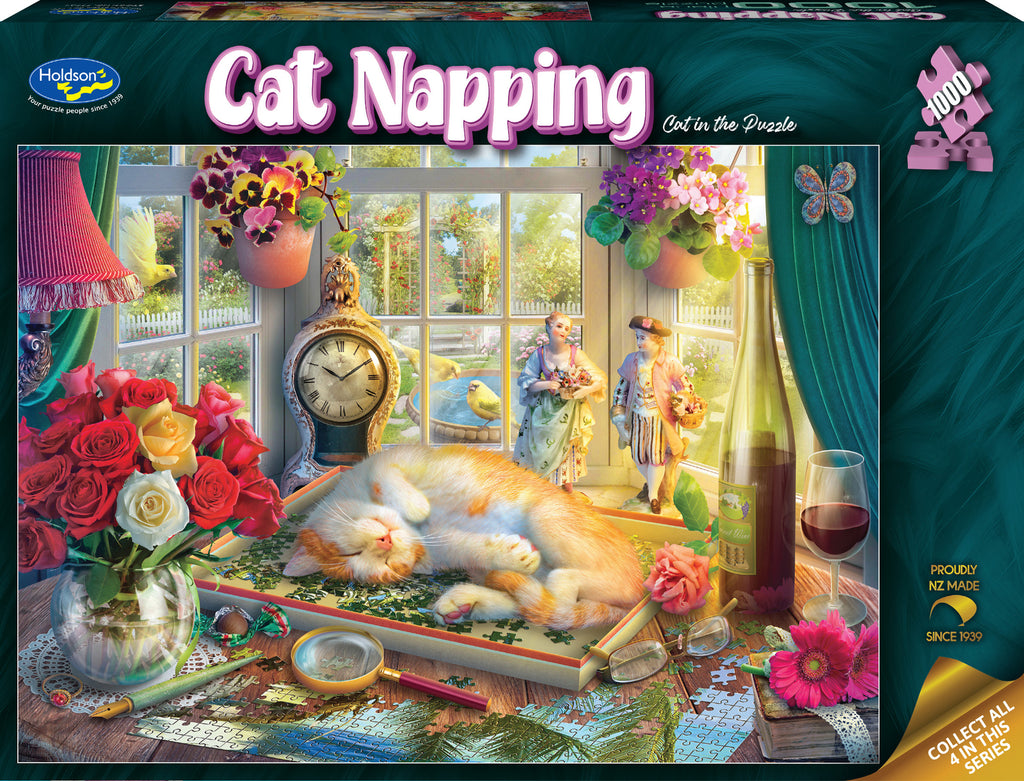 Holdson: Cat In The Puzzles - Cat Napping Puzzle (1000pc Jigsaw) Board Game