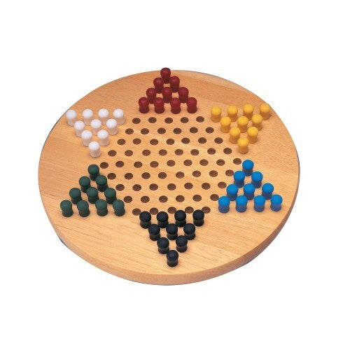 Wood Chinese Checkers with Pegs (29cm) Board Game