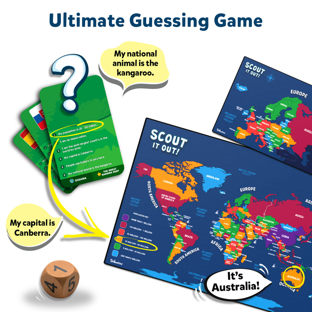 Skillmatics: Scout it Out! - Countries of The World Board Game