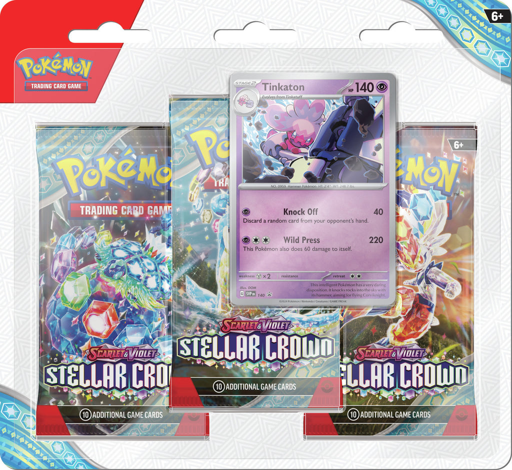 Pokemon TCG: Stellar Crown - Three-Booster Blister (Tinkaton)