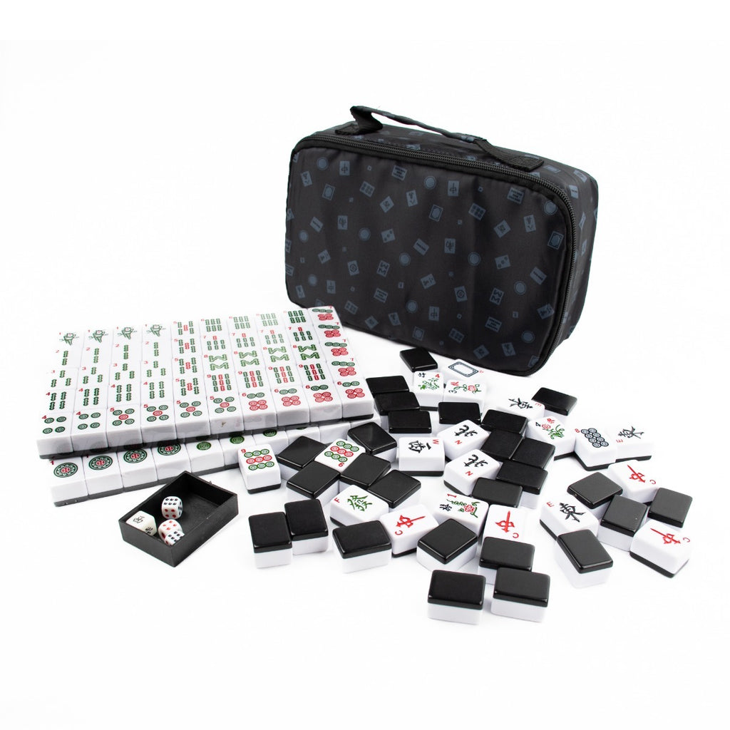 LPG Classics: Mahjong - Set with Black Tiles & Travel Case Board Game