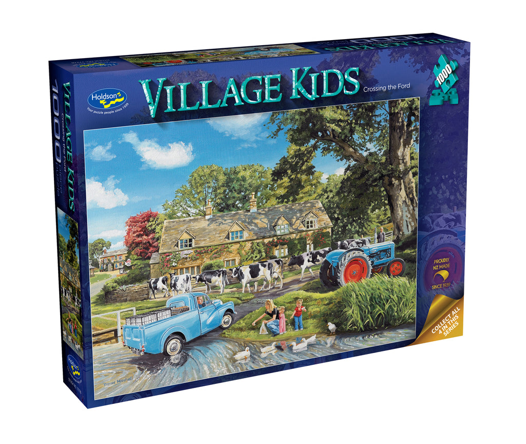 Holdson: Crossing The Ford - Village Kids Puzzle (1000pc Jigsaw) Board Game