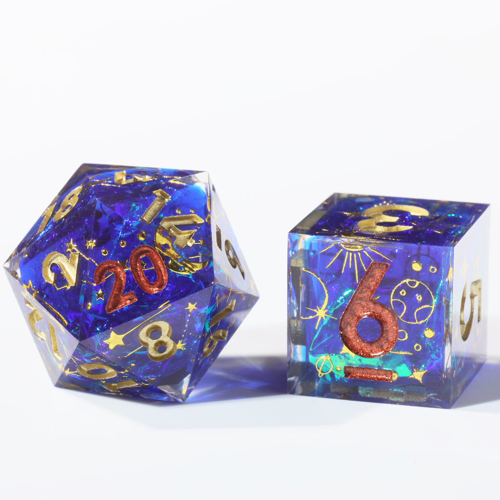 Dudley's Gallery - Celestial Study Sharp Edge Resin Dice Set