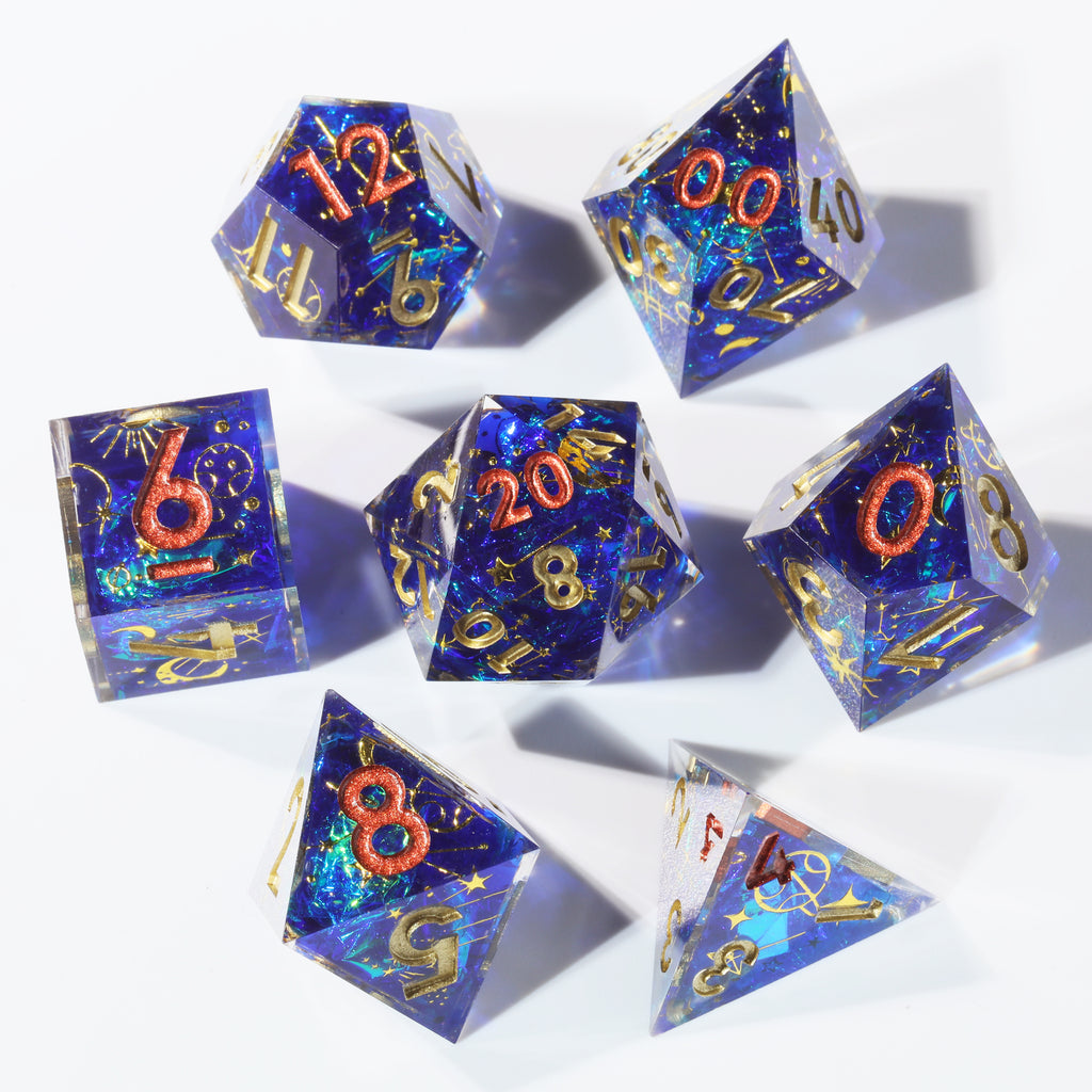 Dudley's Gallery - Celestial Study Sharp Edge Resin Dice Set