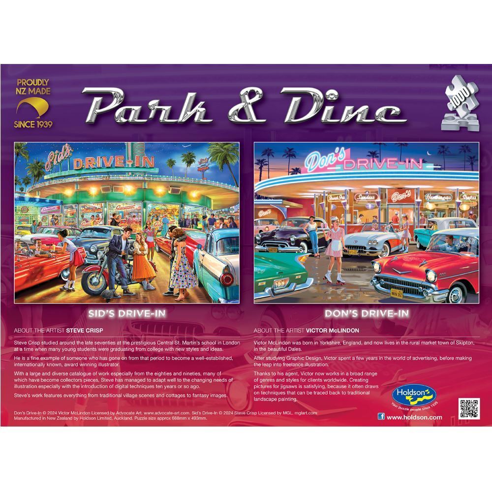 Holdson: Sid's Drive In - Park & Dine Puzzle (1000pc Jigsaw) Board Game