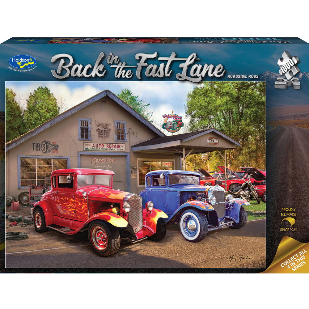 Holdson: Roadside Rods - Back in the Fast Lane Puzzle (1000pc Jigsaw) Board Game