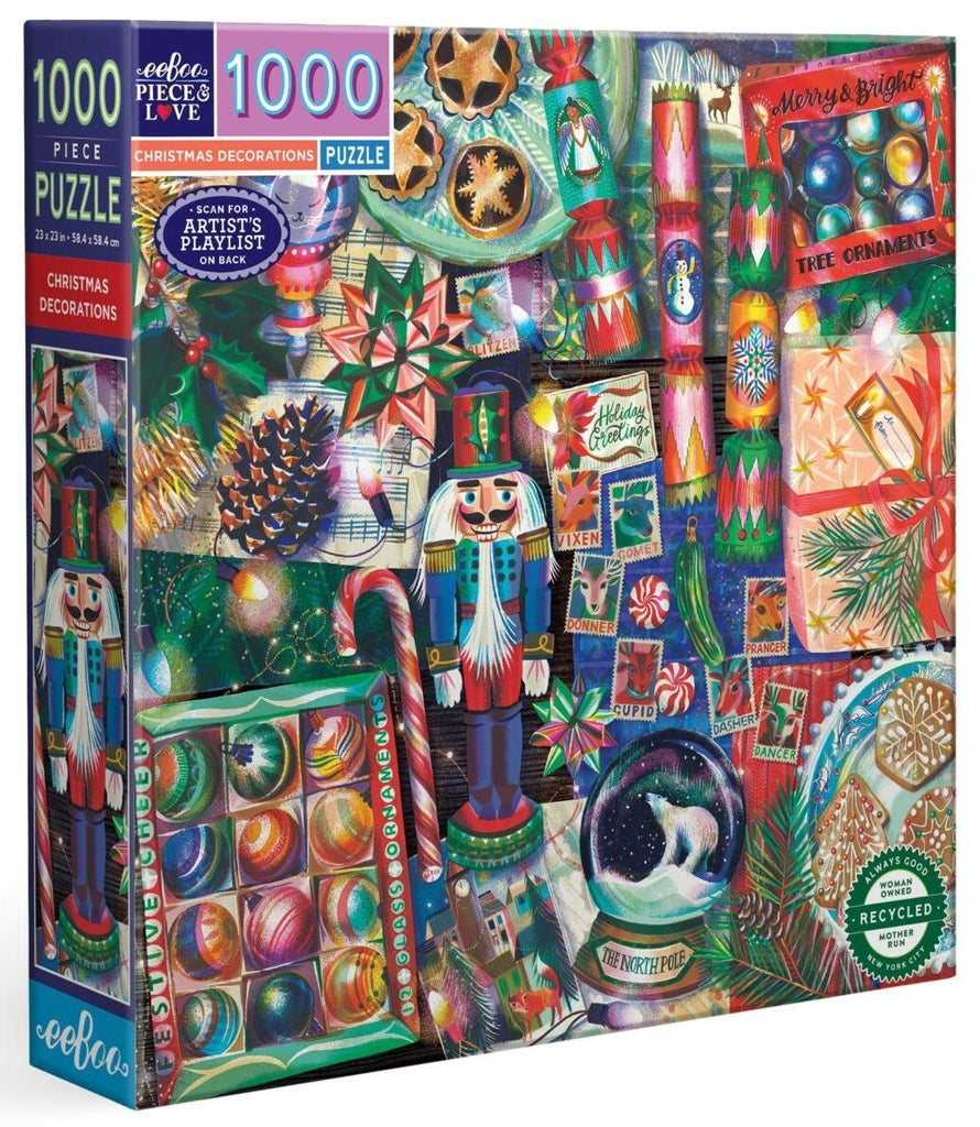 eeBoo: Christmas Decoration - Square Puzzle (1000pc Jigsaw) Board Game