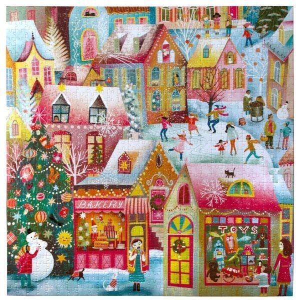 eeBoo: Holiday Village - Square Puzzle (1000pc Jigsaw) Board Game