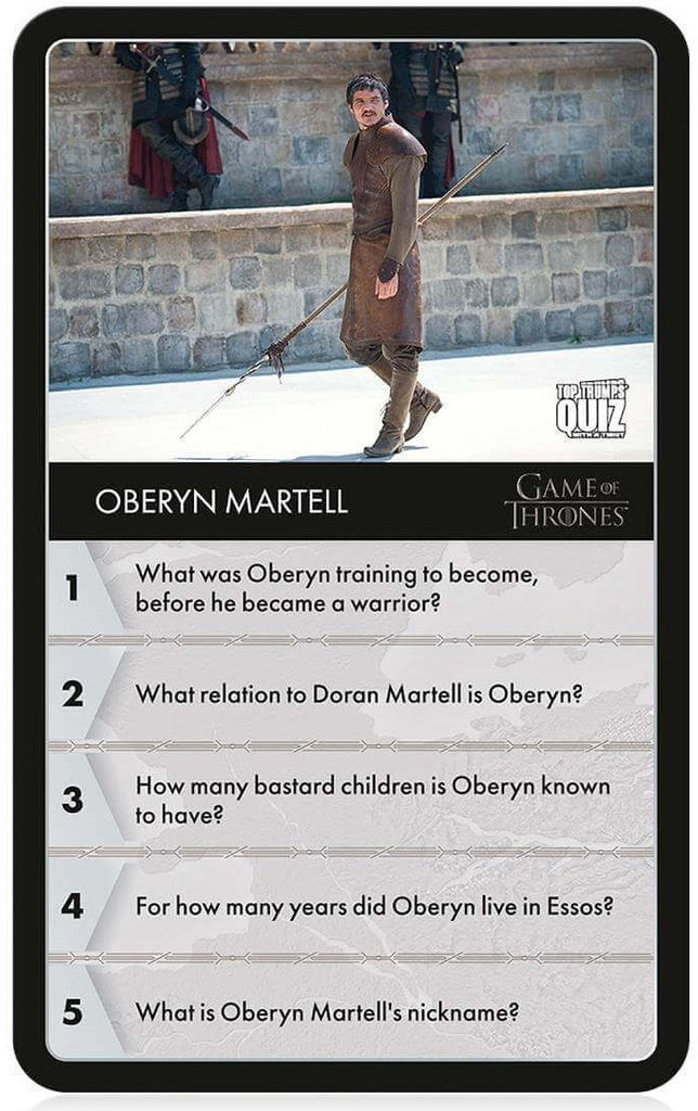 Top Trumps Quiz - Game of Thrones Edition