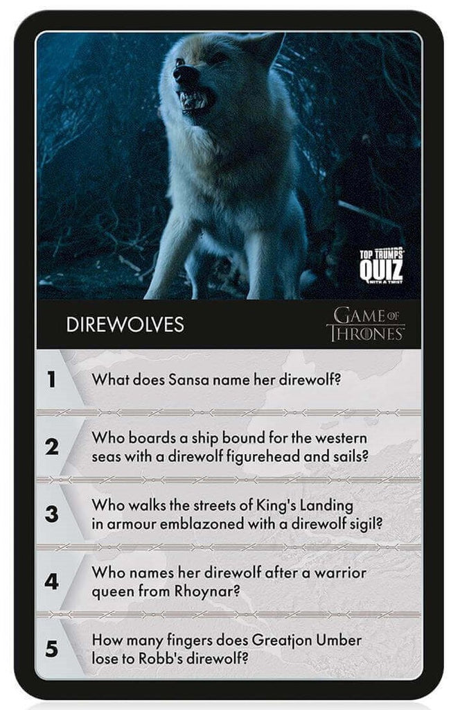 Top Trumps Quiz - Game of Thrones Edition