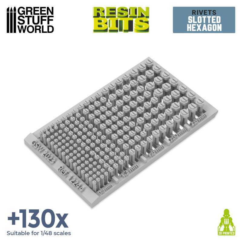 GSW: Micro Rivets - Hexagon - +130x Resin Bits Pack