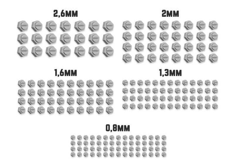 GSW: Micro Rivets - Hexagon - +130x Resin Bits Pack