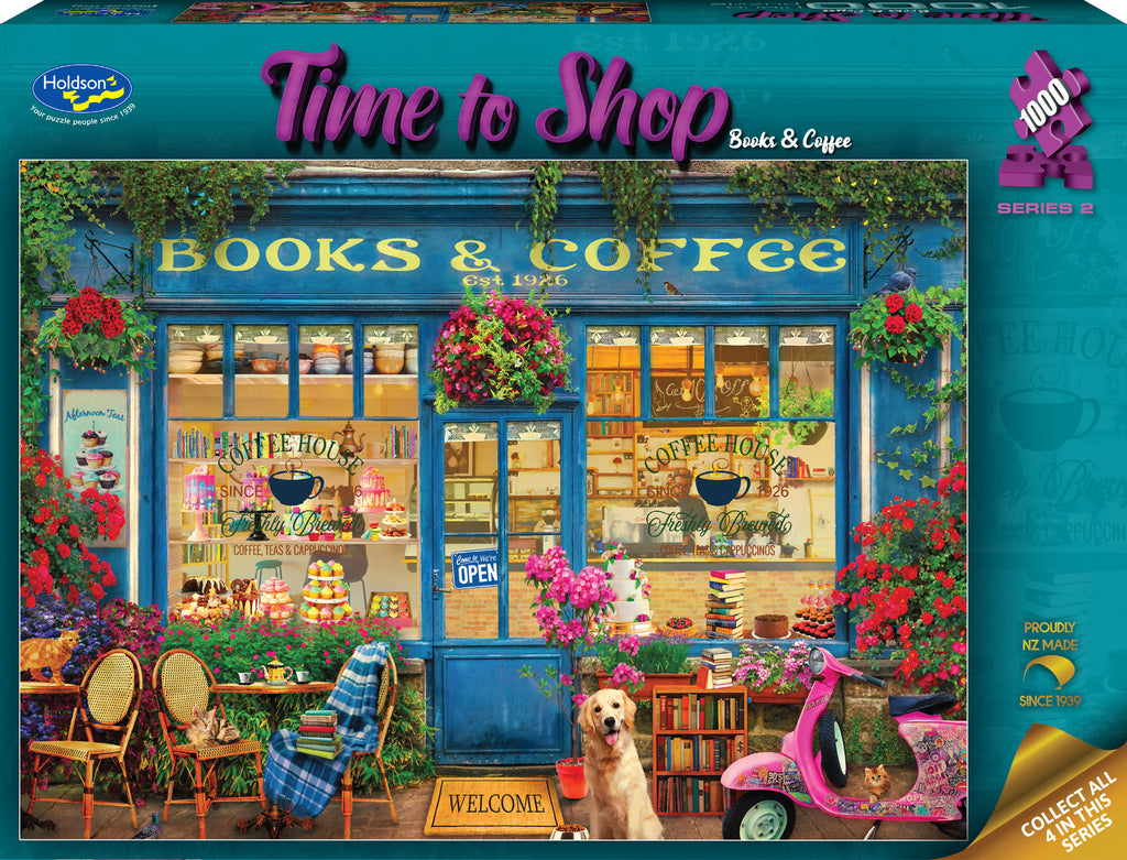 Holdson: Books & Coffee - Time to Shop Puzzle (1000pc Jigsaw) Board Game