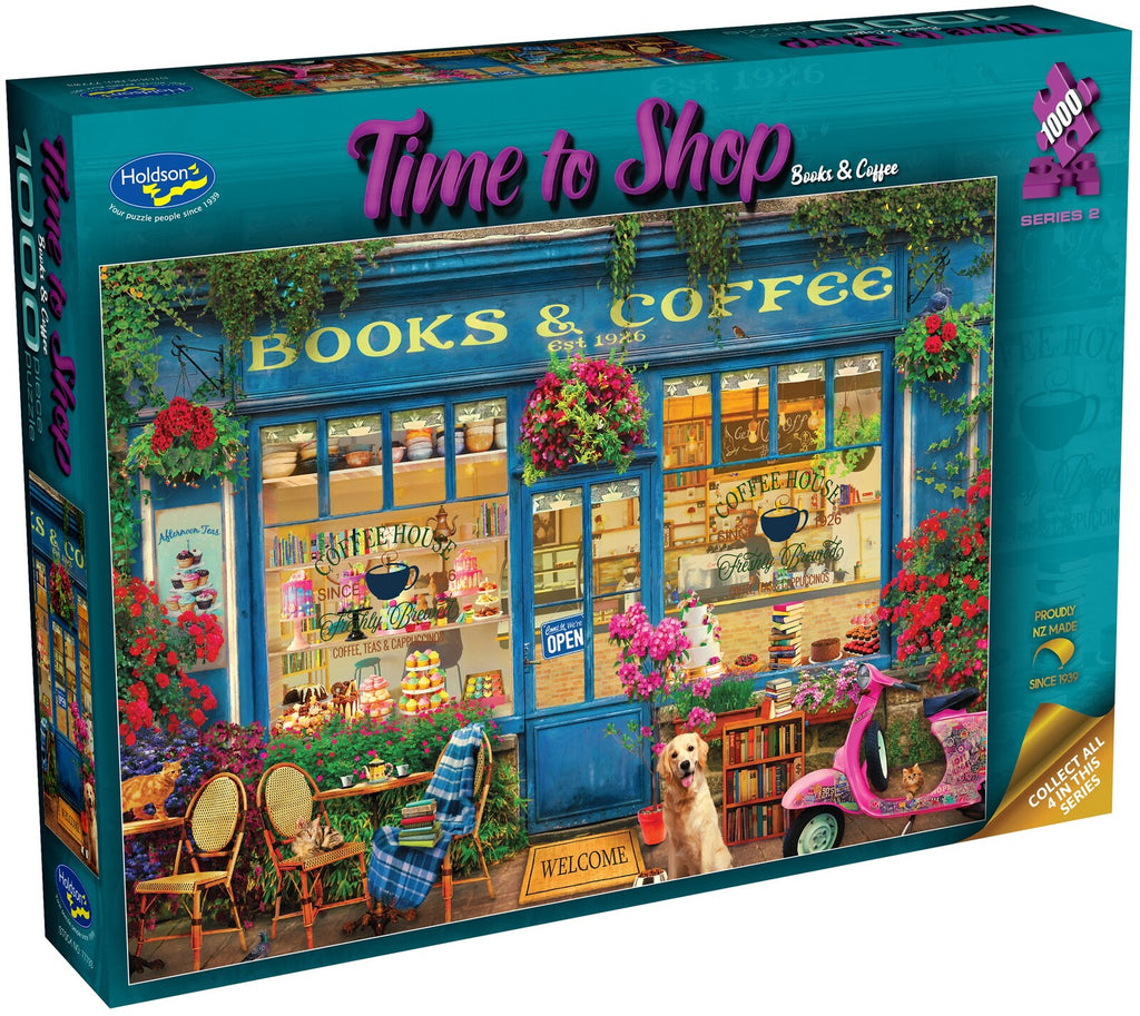 Holdson: Books & Coffee - Time to Shop Puzzle (1000pc Jigsaw) Board Game