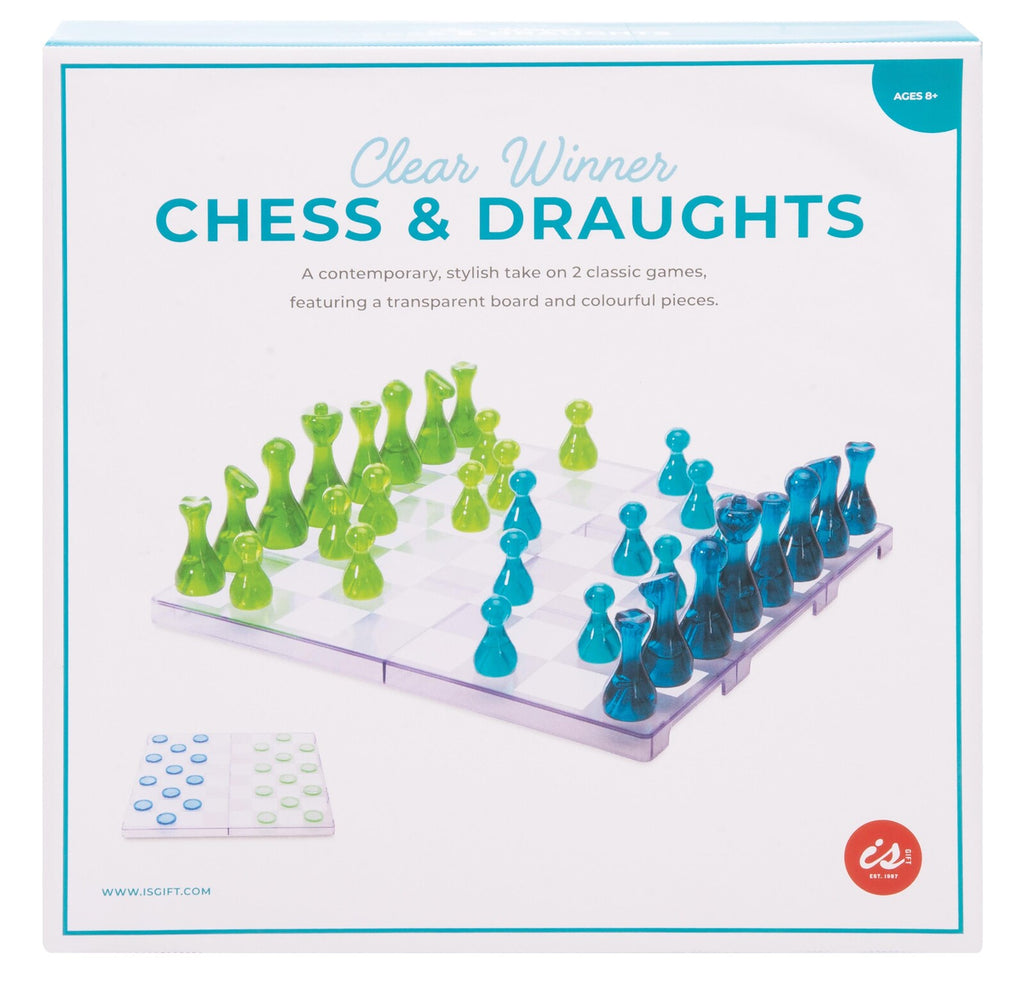 Clear Winner - 2 in 1 Chess & Checkers Board Game