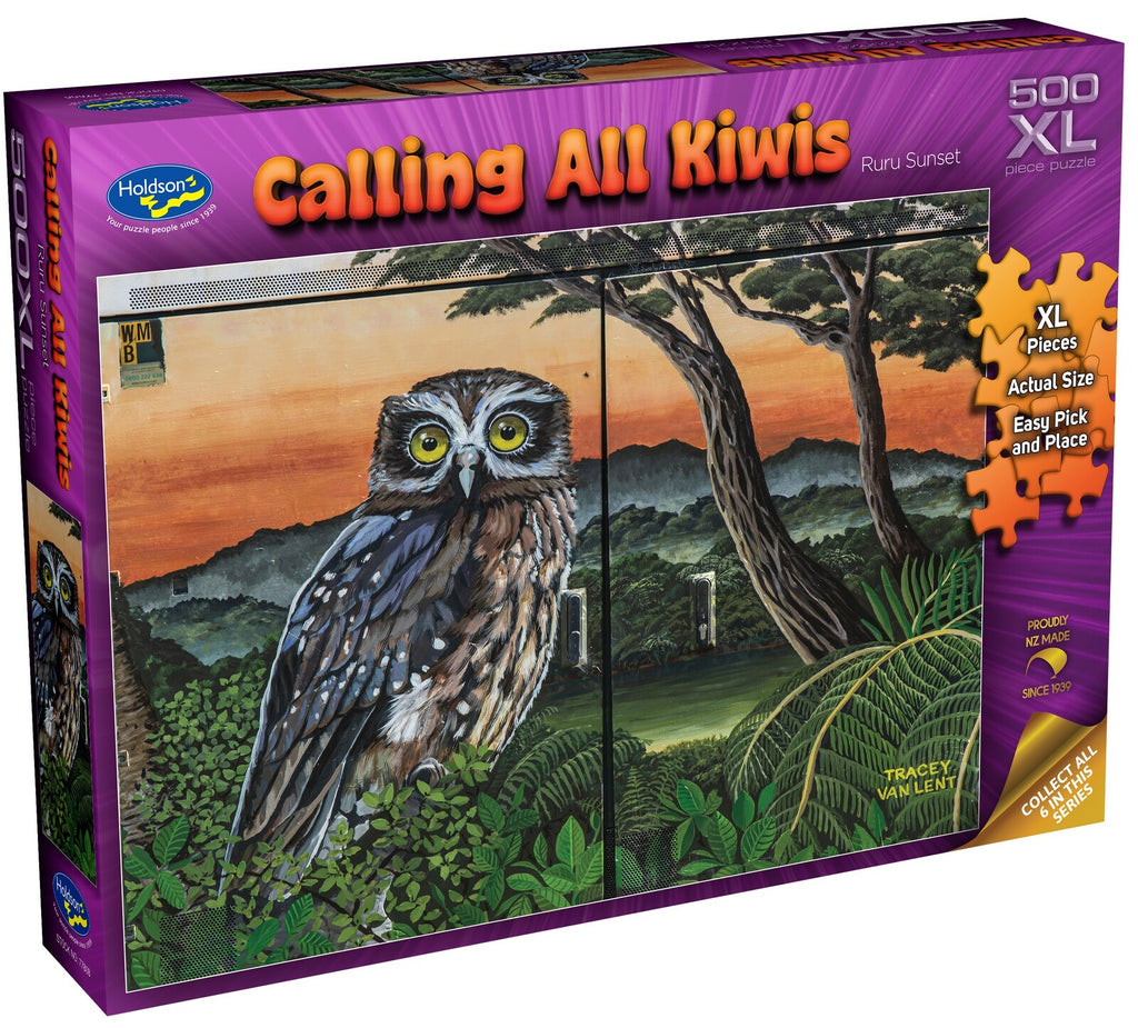 Holdson: Ruru Sunset - Calling All Kiwis XL Piece Puzzle (500pc Jigsaw) Board Game