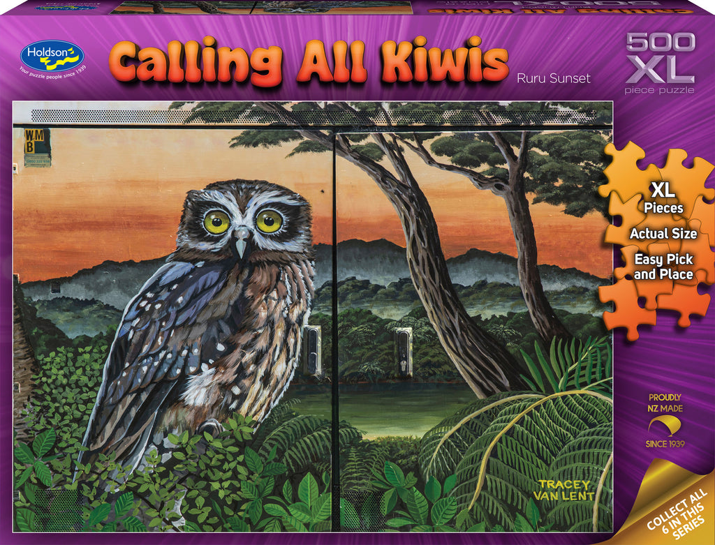 Holdson: Ruru Sunset - Calling All Kiwis XL Piece Puzzle (500pc Jigsaw) Board Game