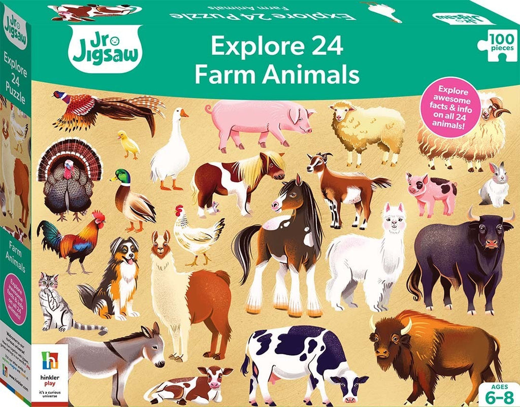 Junior Jigsaw: Explore 24 - Farm Animals Puzzle (100pc) Board Game