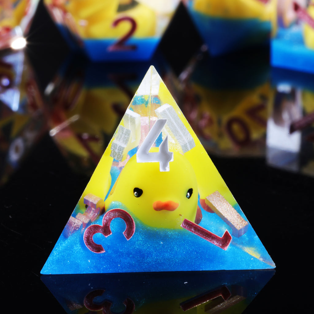 Dudley's Gallery - Rubber Duckies Sharp Edge Resin Dice Set