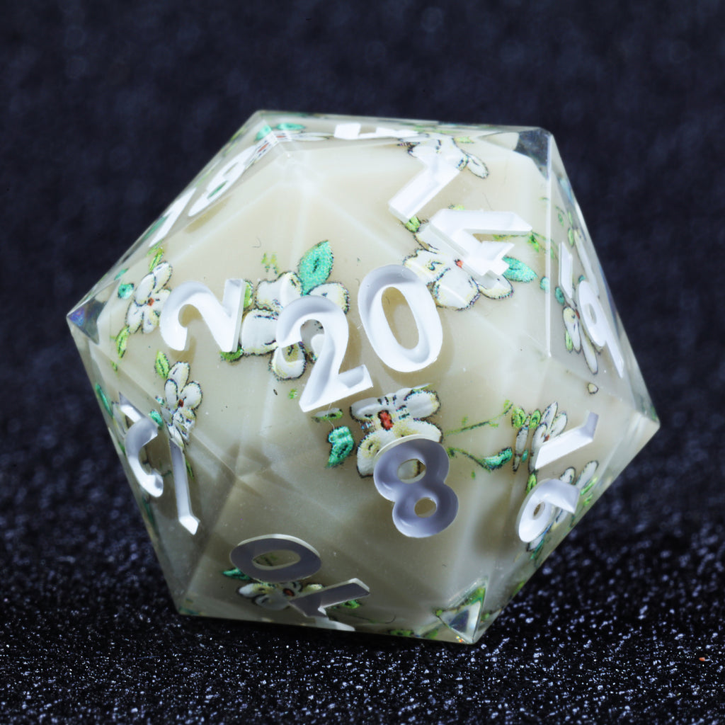 Dudley's Gallery - Tishtrya Blossom Sharp Edge Resin Dice Set