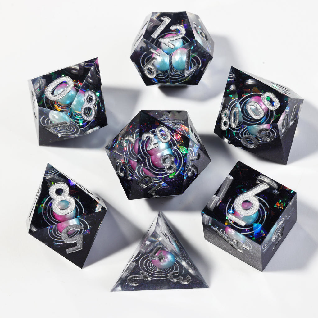 Dudley's Gallery - Galaxy Map Sharp Edge Resin Dice Set