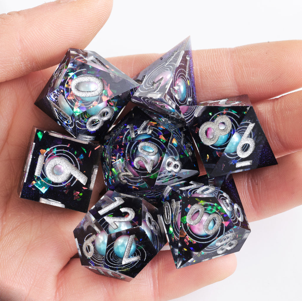 Dudley's Gallery - Galaxy Map Sharp Edge Resin Dice Set