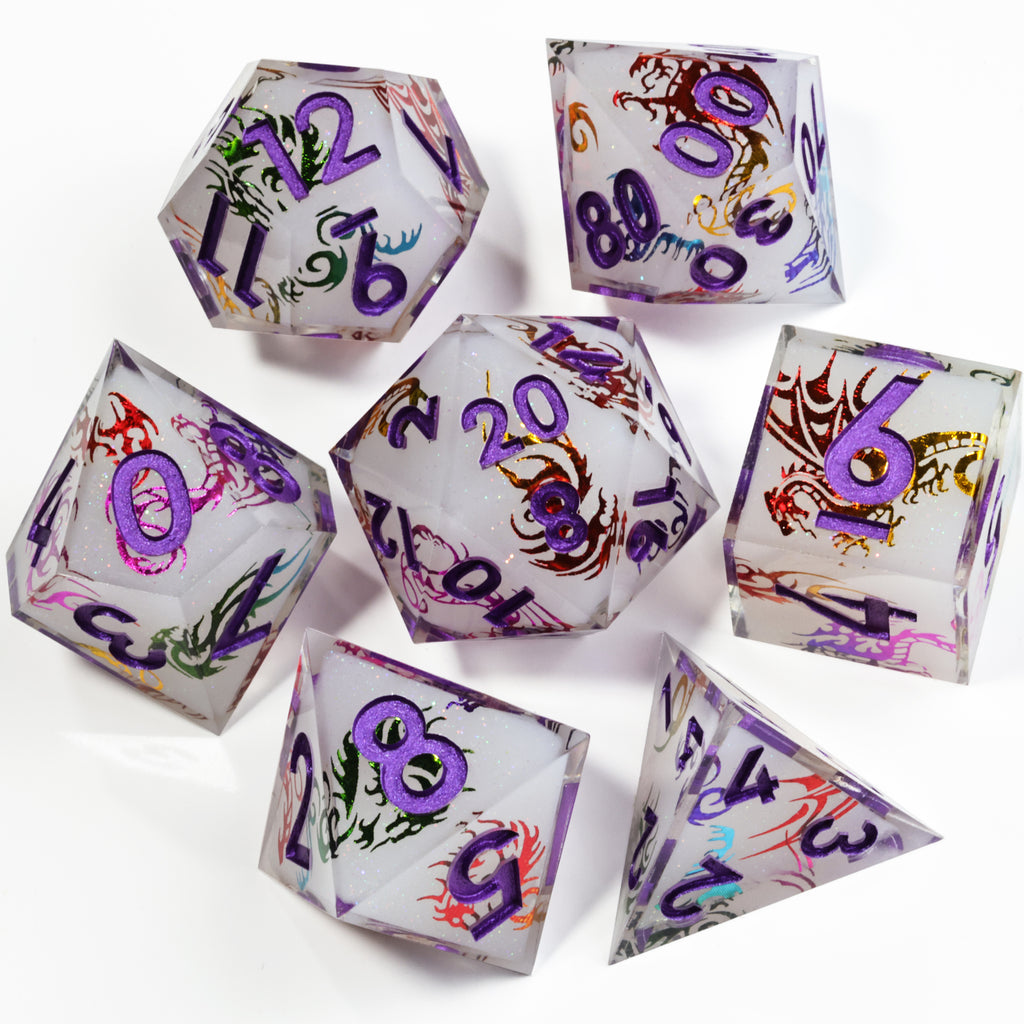 Dudley's Gallery - Dragon Swarm Sharp Edge Resin Dice Set