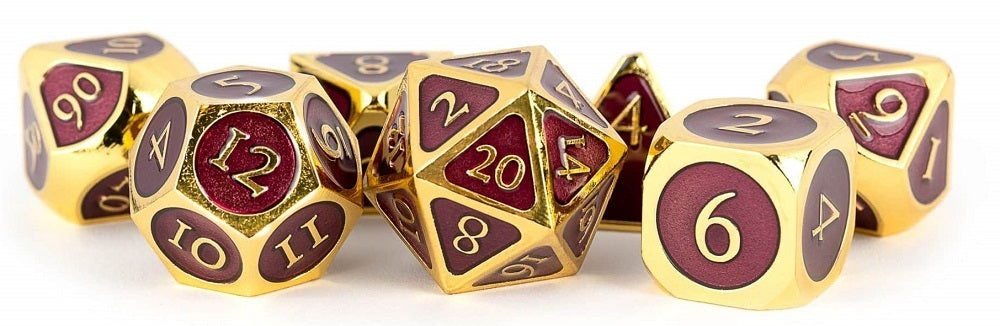 MDG: Metal Enamel Dice - Gold with Purple Enamel