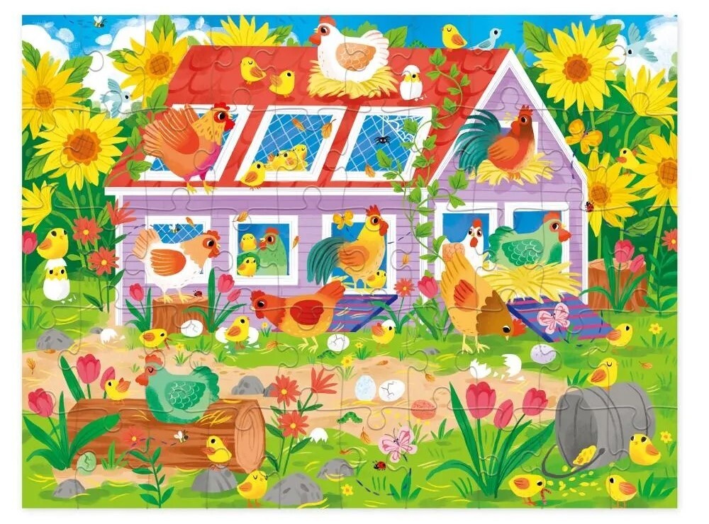 Crocodile Creek: Chicken Coop - 50pc Puzzle House Board Game