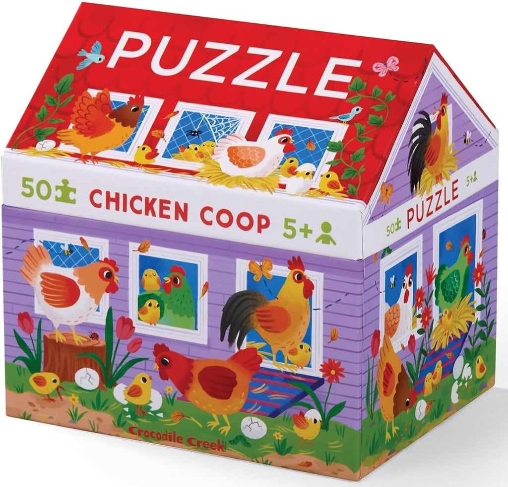 Crocodile Creek: Chicken Coop - 50pc Puzzle House Board Game