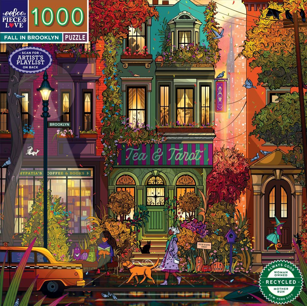 eeBoo: Fall in Brooklyn Square (1000pc Jigsaw) Board Game