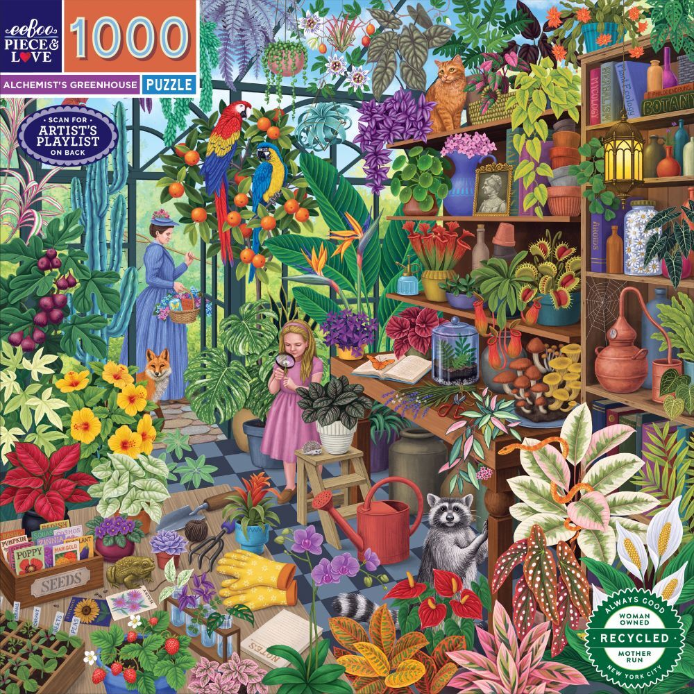 eeBoo: Alchemist's Greenhouse Square (1000pc Jigsaw) Board Game