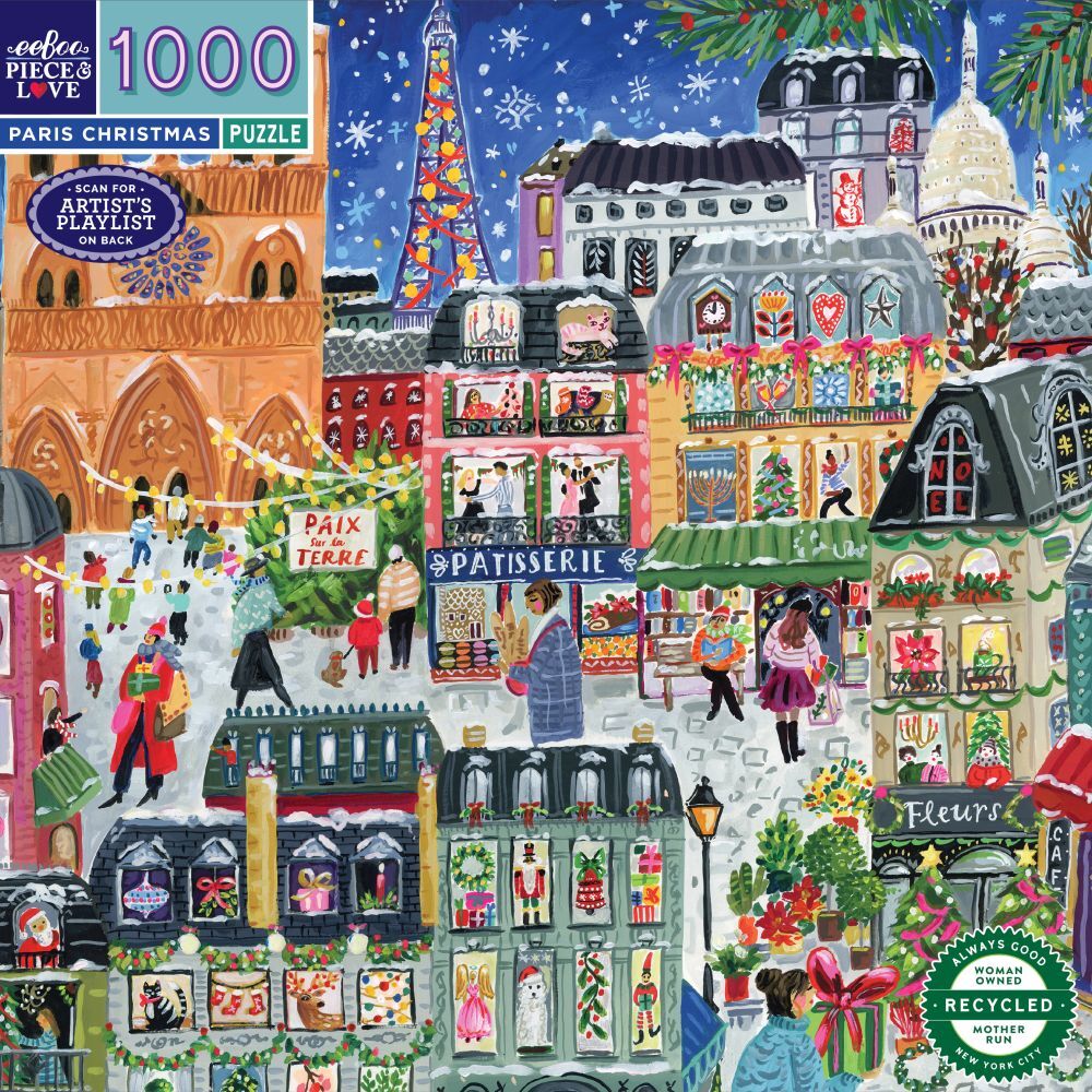 eeBoo: Paris Christmas Square (1000pc Jigsaw) Board Game