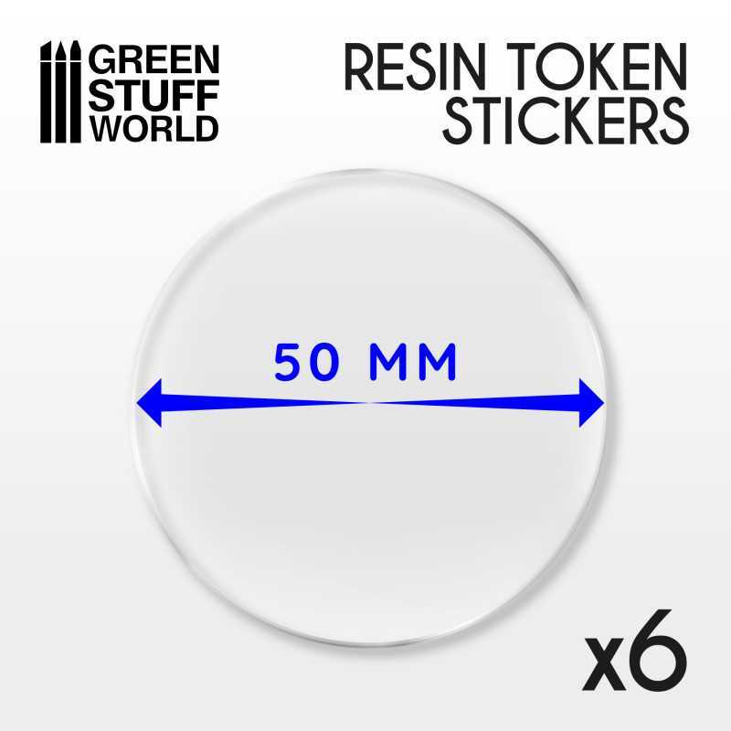 Green Stuff World: 6x Resin Token Stickers 50mm