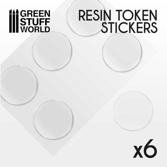 Green Stuff World: 6x Resin Token Stickers 50mm