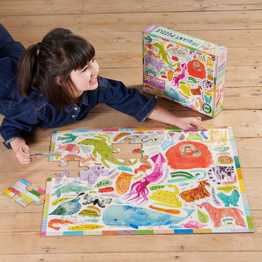 eeBoo: Giant Animal Voices - Puzzle (36pc Jigsaw) Board Game