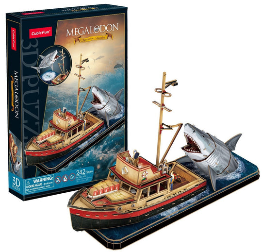 CubicFun: 3D Natural Museum - Megalodon Boat Attack (285pc) Board Game