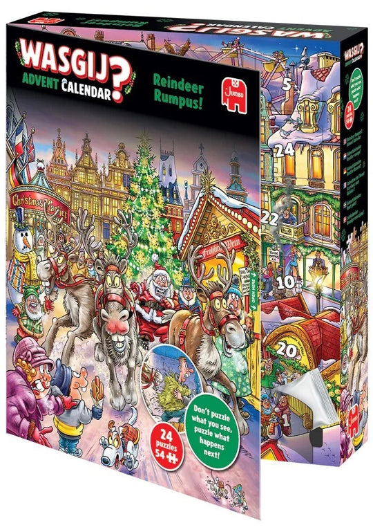 Wasgij? Christmas Reindeer Rumpus - Advent Calendar Puzzle (24x54pc Jigsaws) Board Game