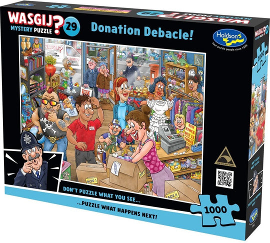 Wasgij Mystery #29: Donation Debacle Puzzle (1000pc Jigsaw) Board Game