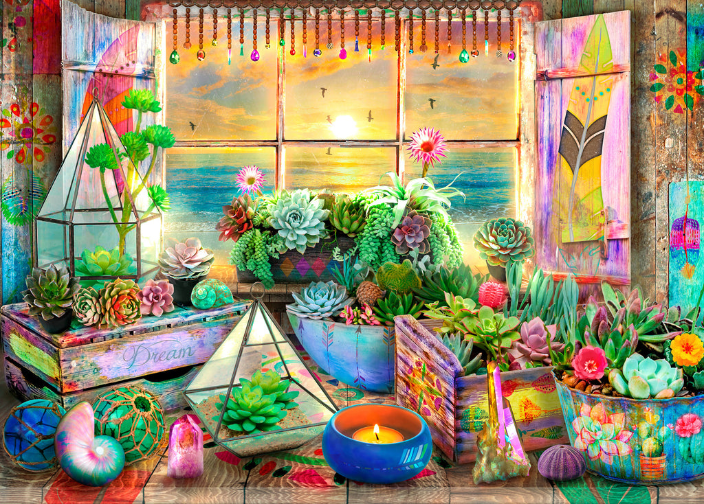 Holdson: Outside my Window - Boho Seaside View Puzzle (1000pc Jigsaw) Board Game