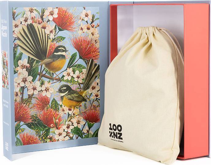 100%NZ: Native Flowers & Chatty Fantails Puzzle (1000pc Jigsaw) Board Game