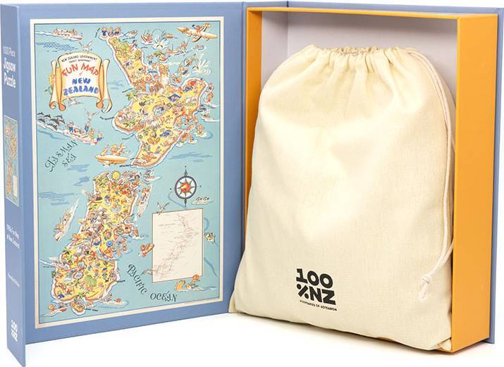 100%NZ: 1950s Fun Map Puzzle (1000pc Jigsaw) Board Game