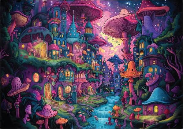Trippy Puzzles: Shroompolois Puzzle (1000pc Jigsaw) Board Game